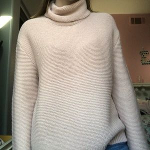 light pink turtle neck sweater